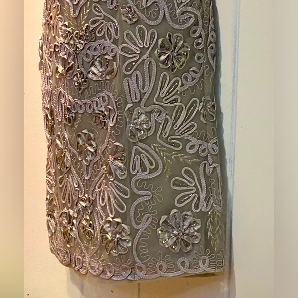 FINAL PRICE DROP Sue Wong Nocturne beaded lace cocktail dress,silver/lavender, - Picture 9 of 16